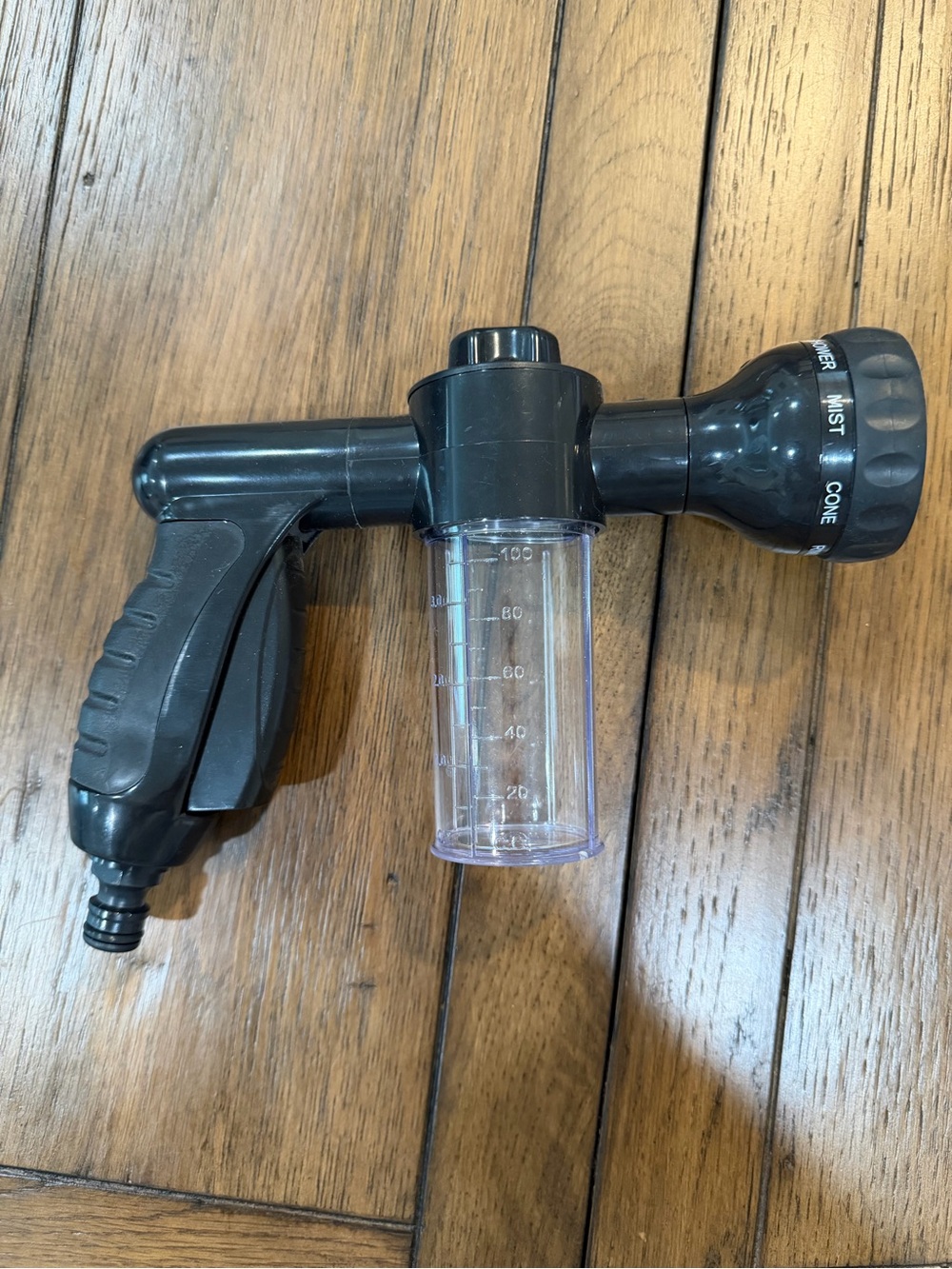 Black Hose Spray Nozzle with Clear Detergent Bottle - for horses - Picture 3 of 6